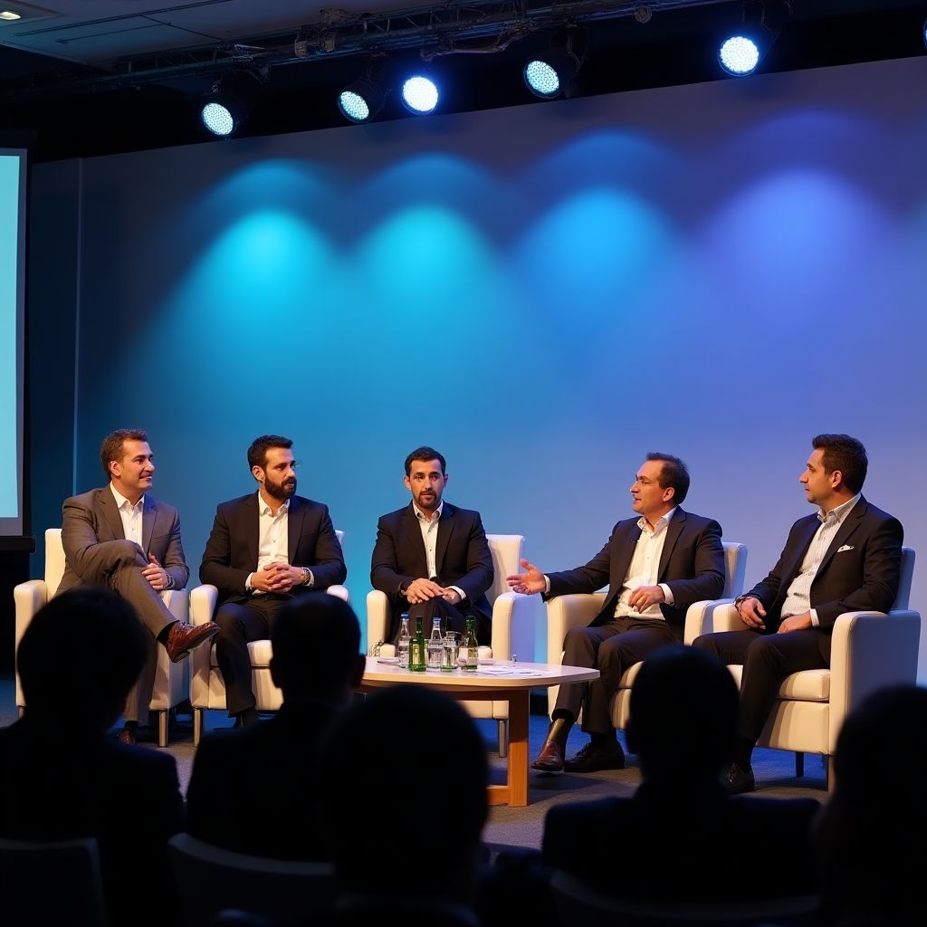 Panel de discusión empresarial